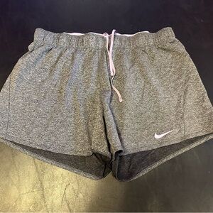 Nike Women's Athletic Gray Shorts with Pink Accents